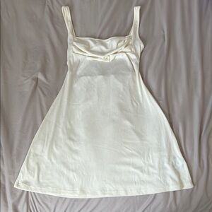 Cream Open Back Mini Dress